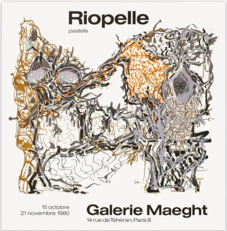 Manifesti Riopelle - AFFICHE EN LITHOGRAPHIE pour l'exposition 