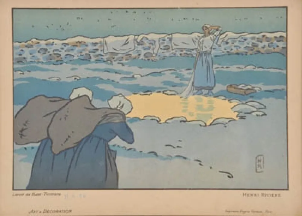 Litografia Riviere - Lavoir au Haut-Trestraou