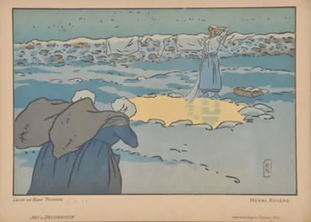 Litografia Riviere - Lavoir au Haut-Trestraou