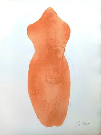 Litografia Rodin - Auguste RODIN (1840-1917) - Nude, 1902 - Jardin des Supplices, Lithograph in colour, 1902, Ed. Ambroise Vollard 