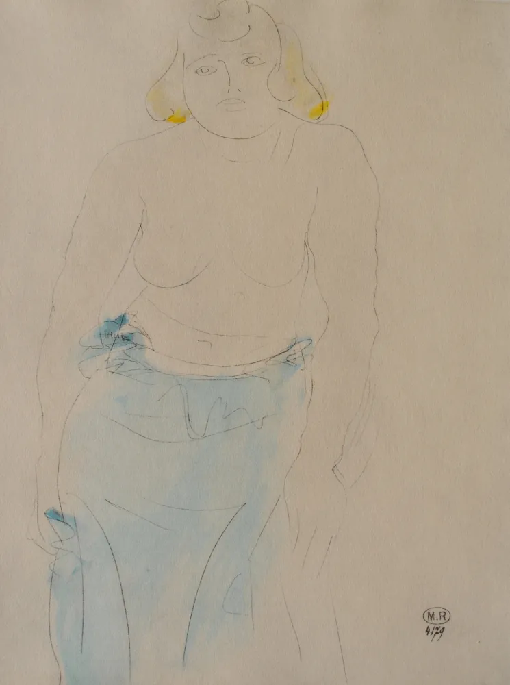 Incisione Rodin - Belle femme aux seins nus