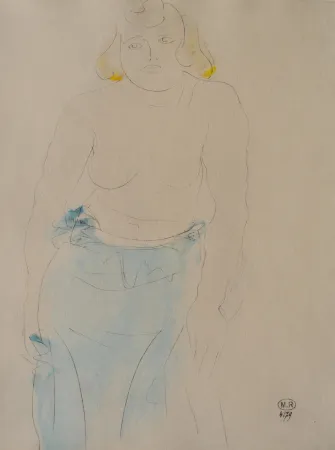 Incisione Rodin - Belle femme aux seins nus