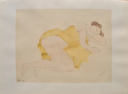 Incisione Rodin - Nu couché