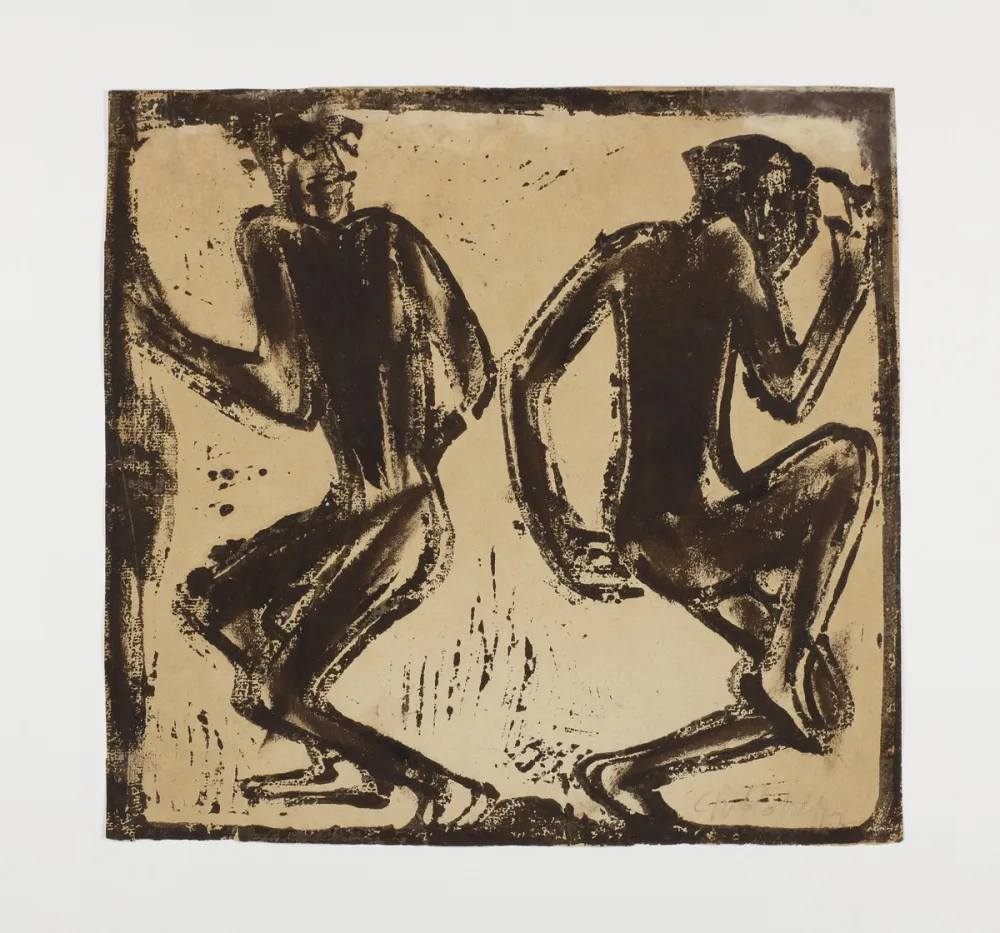 Incisione Su Legno Rohlfs - Zwei Tanzende (Two Dancers)
