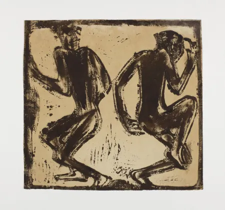 Incisione Su Legno Rohlfs - Zwei Tanzende (Two Dancers)