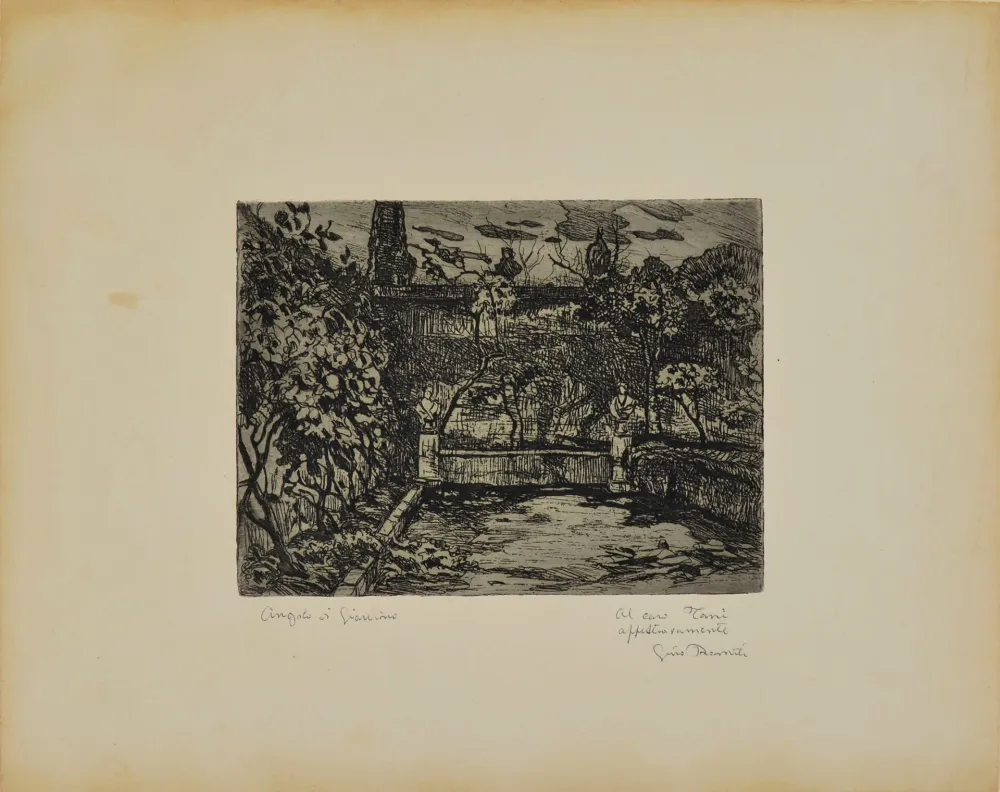 Acquaforte Romiti - ANGOLO DI GIARDINO