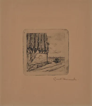 Acquaforte Romiti - LANDSCAPE WITH CRUCIFIX