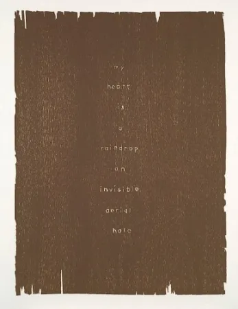 Incisione Su Legno Rondinone - My heart is a raindrop an invisible aerial hole
