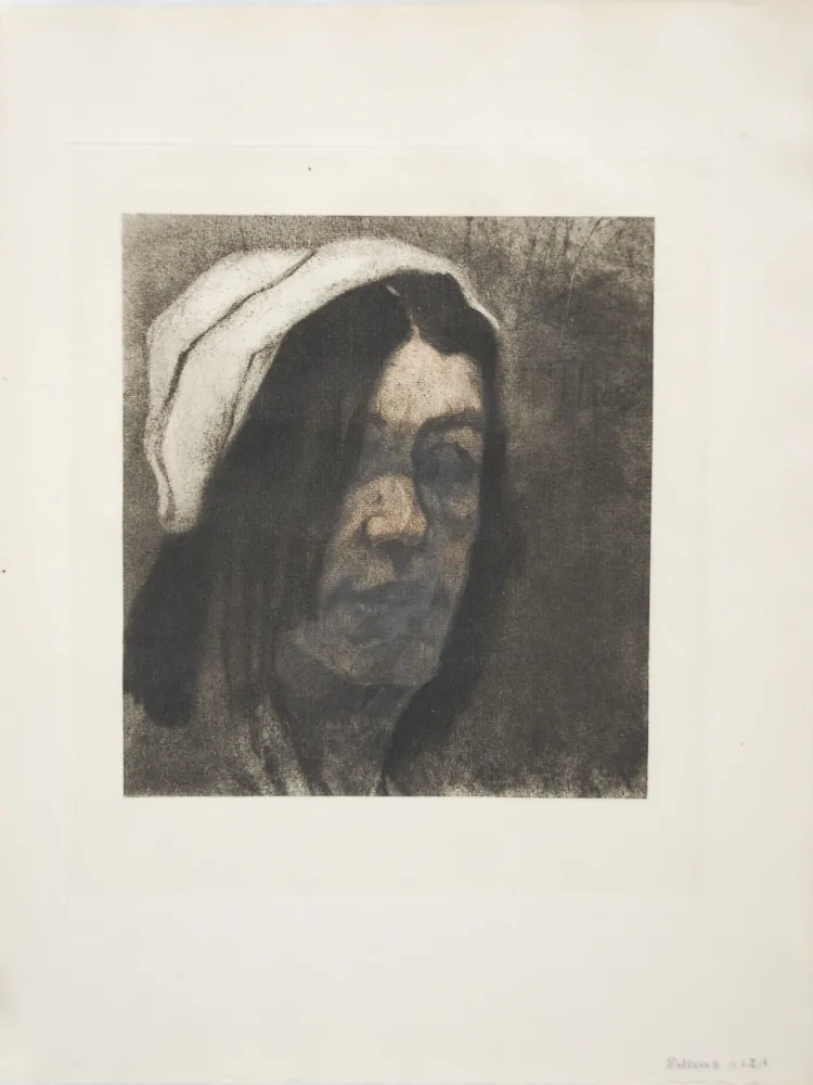 Incisione Rops - La Marchande de Krekels