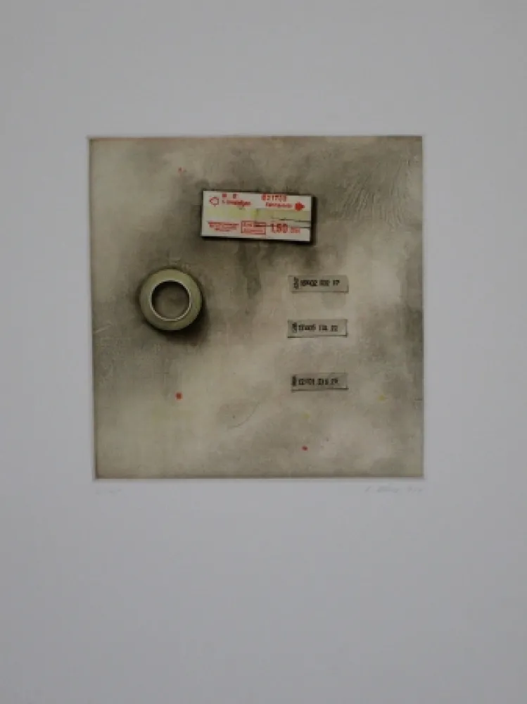 Acquaforte E Acquatinta Rösel - Die Fahrkarte wurde angerissen