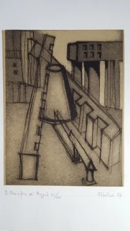 Acquaforte E Acquatinta Rossi - Il municipio di Muggiò