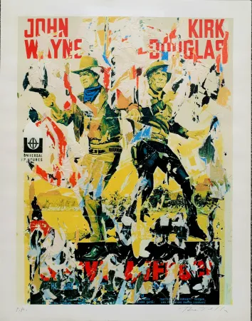 Serigrafia Rotella - John Wayne - Kirk Douglas