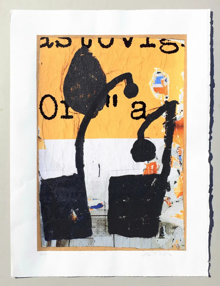 Serigrafia Rotella - Mirò in nero