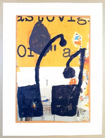 Serigrafia Rotella - Mirò in nero