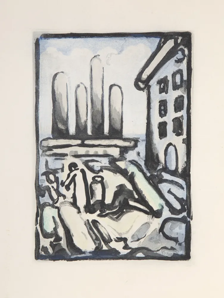 Acquaforte E Acquatinta Rouault - Christ Au Faubourg