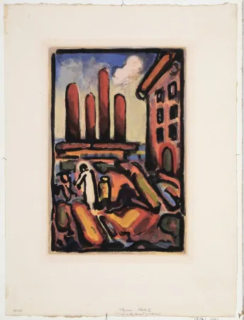 Acquatinta Rouault - Christ au Faubourg
