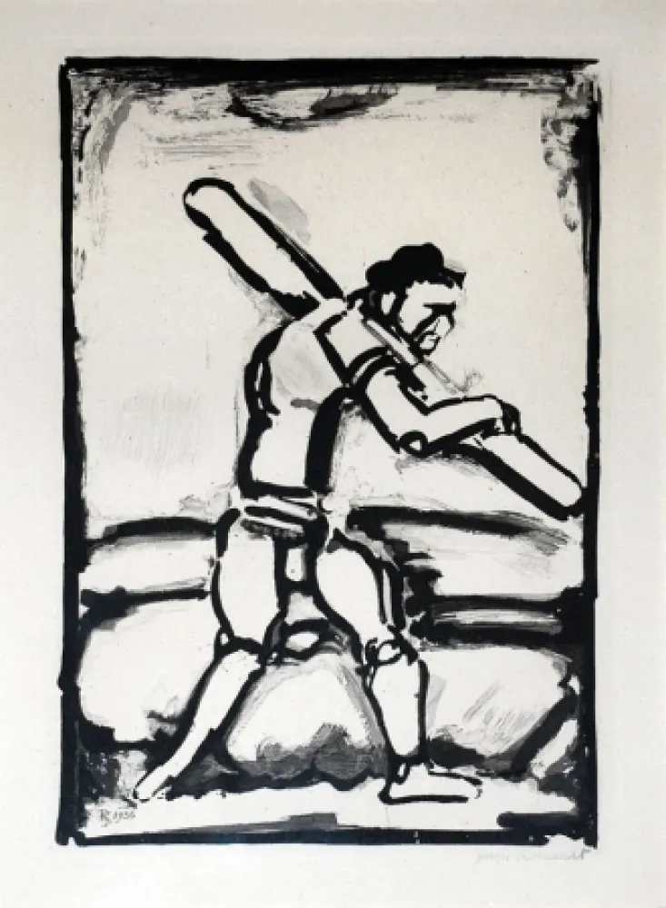 Acquaforte E Acquatinta Rouault - Le Vieil Homme Chemine (Old Man Walking)