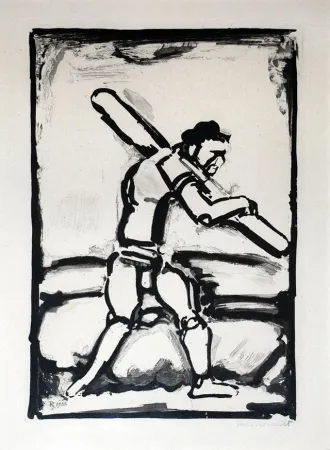 Acquaforte E Acquatinta Rouault - Le Vieil Homme Chemine (Old Man Walking)