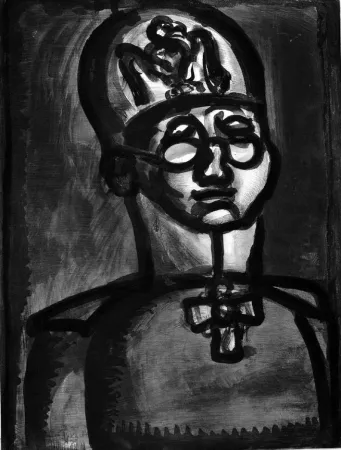 Acquatinta Rouault - Loin du sourire de Reims