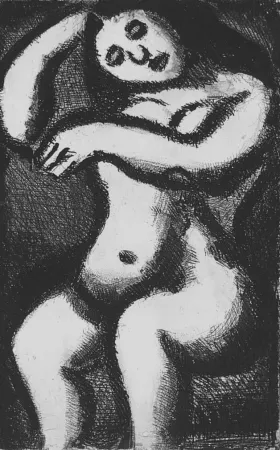 Acquatinta Rouault - Nu assis