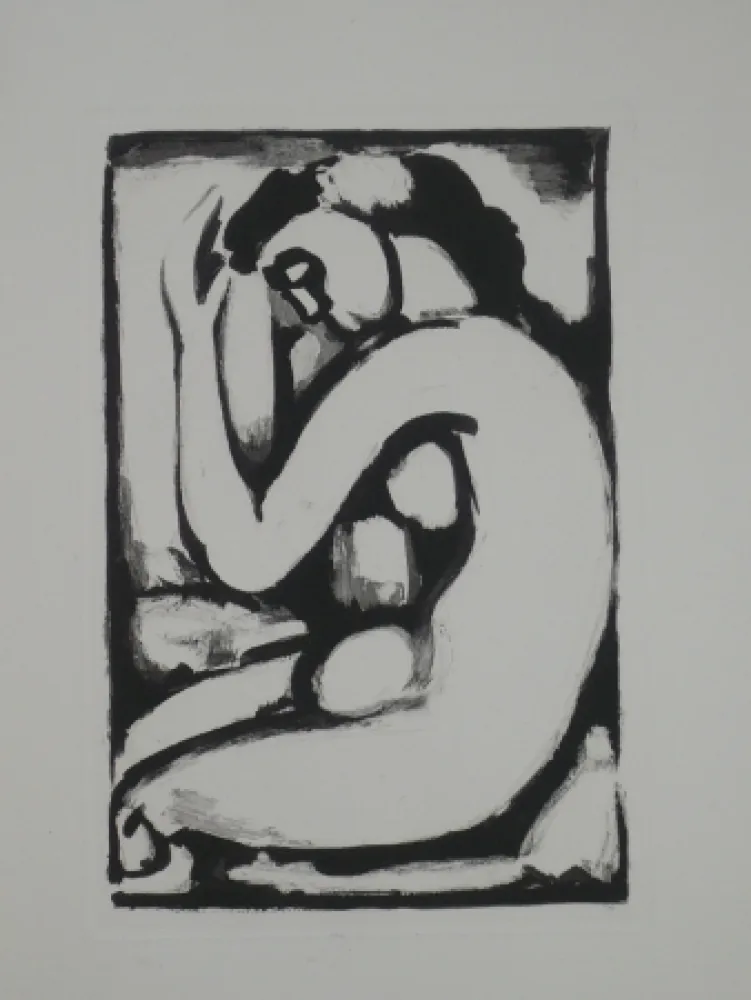 Acquatinta Rouault - Nu en berceau