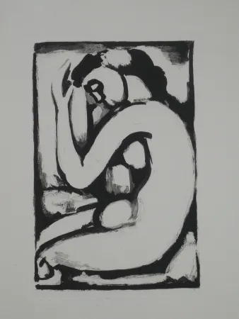 Acquatinta Rouault - Nu en berceau