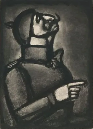 Acquatinta Rouault - Plus le coeur est noble, moins le col est roide