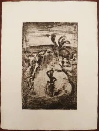 Incisione Su Legno Rouault - Village en Jamaïque