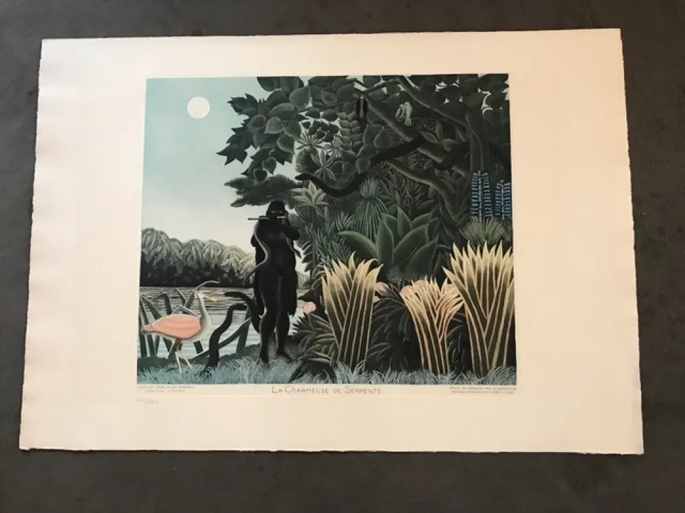 Incisione Rousseau - La charmeuse de serpents 