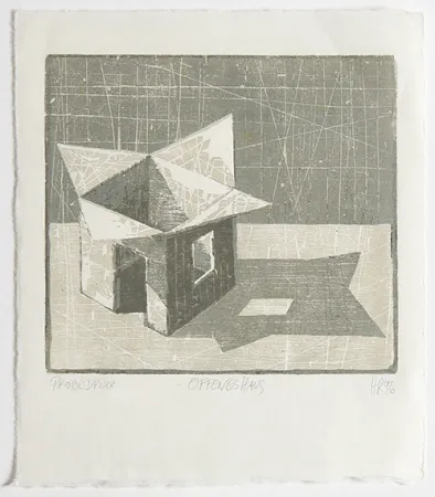 Incisione Su Legno Rüngeler - Offenes Haus