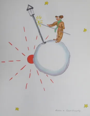 Litografia Saint-Exupéry - L 'allumeur de réverbéres