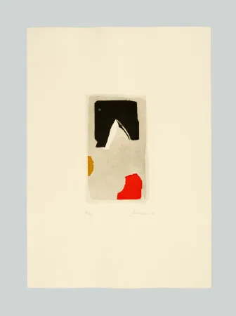 Incisione Santomaso - Composizione rosso/nero