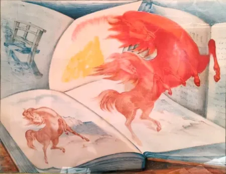 Litografia Sassu - Senza titolo