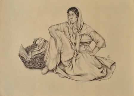 Incisione Sauer - Gitane assise