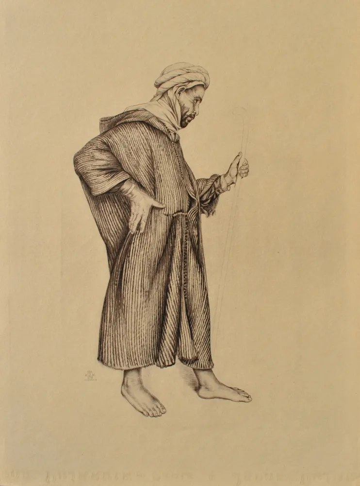 Incisione Sauer - Le voyageur du désert