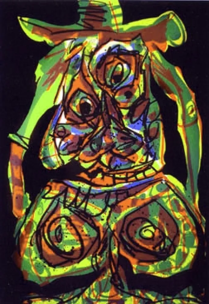 Litografia Saura - Dama en tecnicolor