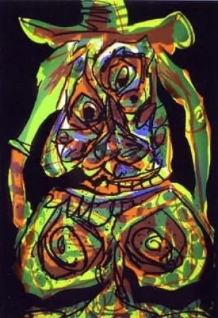 Litografia Saura - Dama en tecnicolor