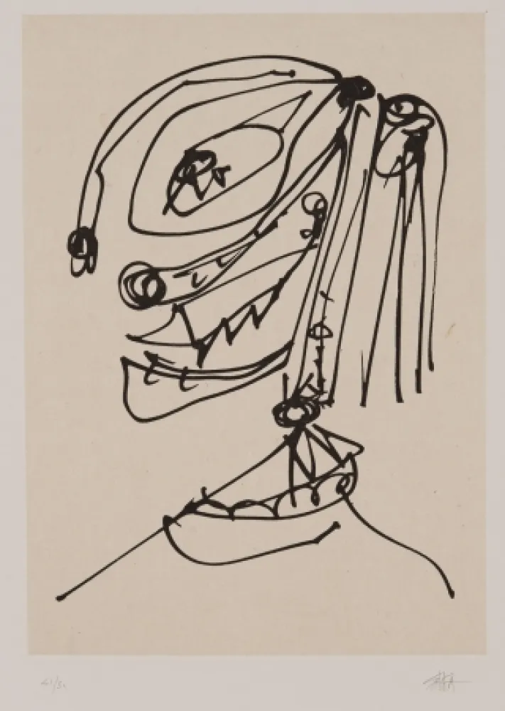 Acquaforte E Acquatinta Saura - Frauen portrait mit Hut 4