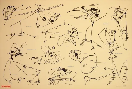 Litografia Saura - Les quatre saisons, Automne