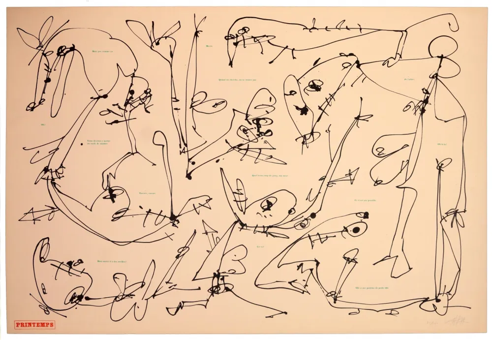 Linoincisione Saura - Les quatre saisons, Printemps