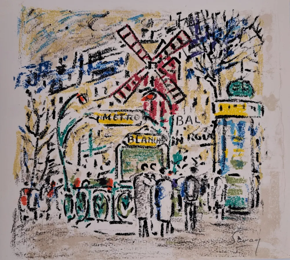 Litografia Savary - Le Moulin Rouge