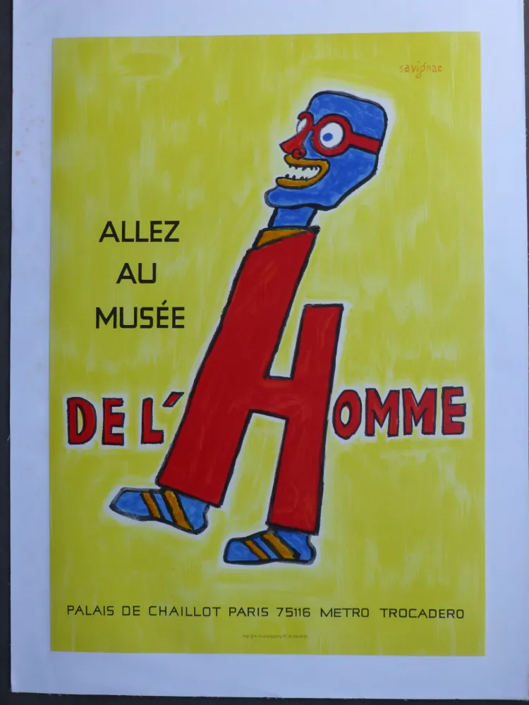 Manifesti Savignac - Allez au musée de l'homme 