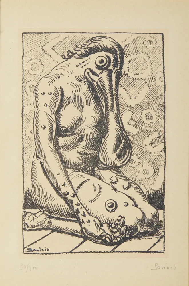 Litografia Savinio - Alberto Savinio (1891–1952) – Da la nostra anima – Lithograph on paper – 1944