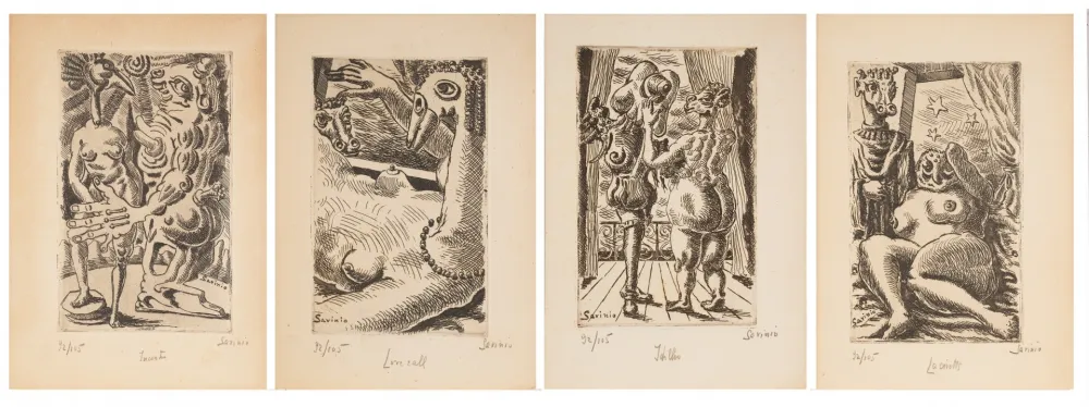 Acquaforte Savinio - Stratagemmi d'amore