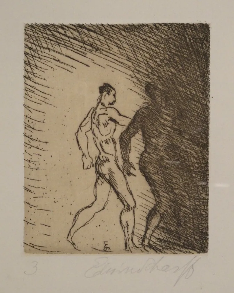 Acquaforte Scharff - Schreitendes Paar