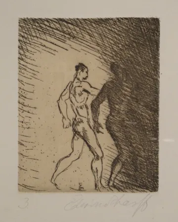 Acquaforte Scharff - Schreitendes Paar