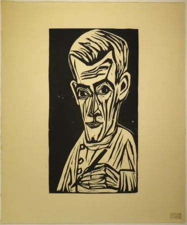 Incisione Su Legno Scherer - Porträt Hans R. Schiess