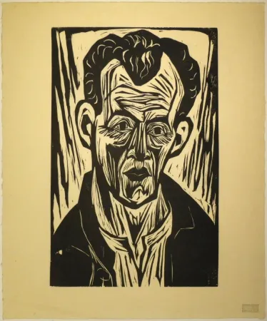 Incisione Su Legno Scherer - Porträt Paul Camenisch