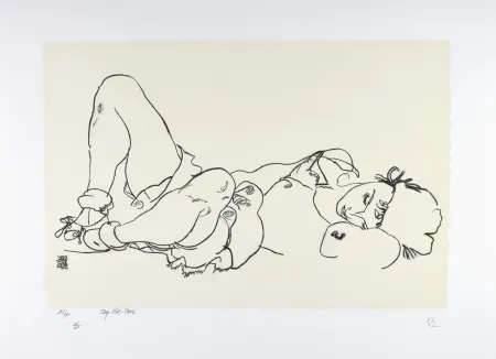 Litografia Schiele - La femme allongée, 1918 | Reclining woman, 1918 (Liegende)