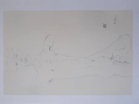 Litografia Schiele - Standing male nude